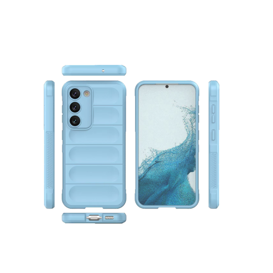 Husa wave, compatibila cu Samsung Galaxy S24 Plus, Grip Anti-Soc, Tpu, Baby Blue