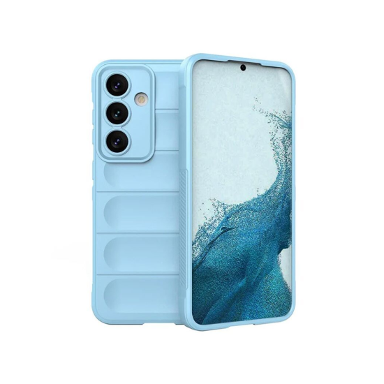 Husa wave, compatibila cu Samsung Galaxy A54, Grip Anti-Soc, Tpu, Baby Blue