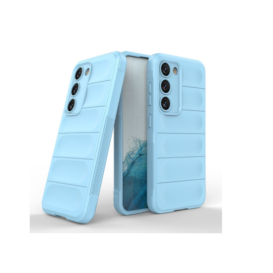 Husa wave, compatibila cu Samsung Galaxy A14, Grip Anti-Soc, Tpu, Baby Blue