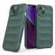 Husa wave, compatibila cu IPhone 15, Grip Anti-Soc, Tpu, Deep Green