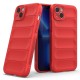 Husa wave, compatibila cu IPhone 14, Grip Anti-Soc, Tpu, Pure Red