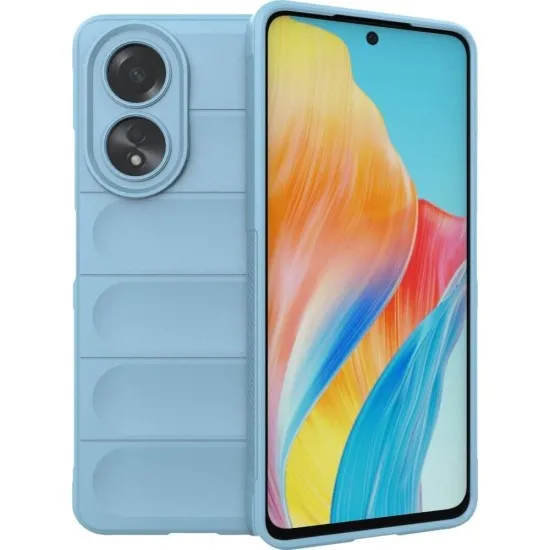 Husa wave, compatibila cu OPPO A58 4G, Grip Anti-Soc, Tpu, Baby Blue