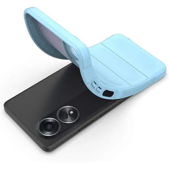 Husa wave, compatibila cu OPPO A58 4G, Grip Anti-Soc, Tpu, Baby Blue