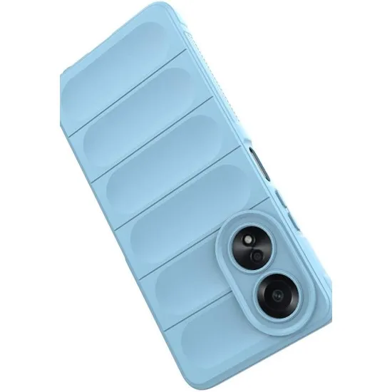 Husa wave, compatibila cu OPPO A58 4G, Grip Anti-Soc, Tpu, Baby Blue
