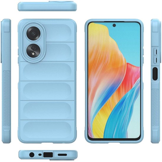 Husa wave, compatibila cu OPPO A38 4G, Grip Anti-Soc, Tpu, Baby Blue