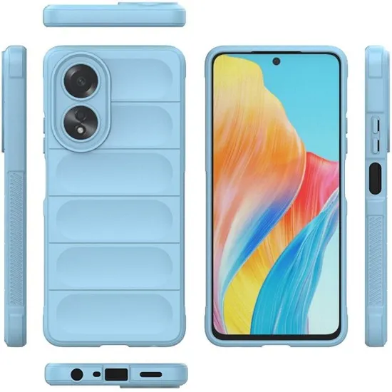 Husa wave, compatibila cu OPPO A58 4G, Grip Anti-Soc, Tpu, Baby Blue