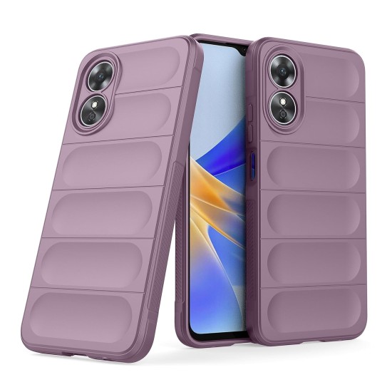 Husa wave, compatibila cu OPPO A38 4G, Grip Anti-Soc, Tpu, Light Purple