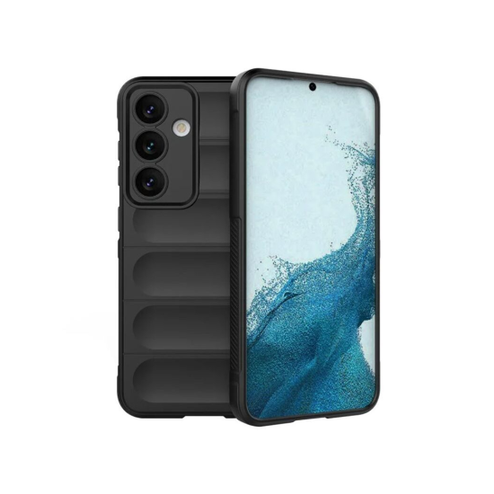 Husa wave, compatibila cu Samsung Galaxy A55, Grip Anti-Soc, Tpu, Night Black