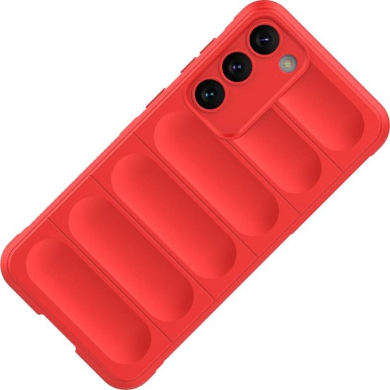 Husa wave, compatibila cu Samsung Galaxy S24 Plus, Grip Anti-Soc, Tpu, Pure Red