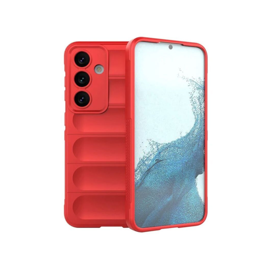 Husa wave, compatibila cu Samsung Galaxy S24 Plus, Grip Anti-Soc, Tpu, Pure Red