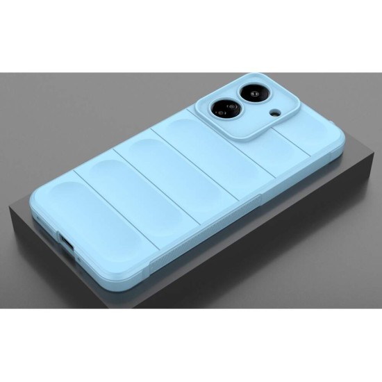 Husa wave, compatibila cu xiaomi redmi 13c, Grip Anti-Soc, Tpu, Blue