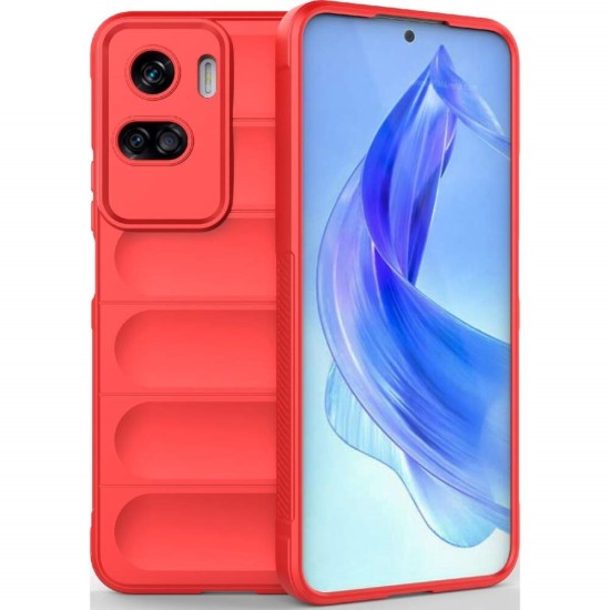 Husa wave, compatibila cu Honor 90 Lite, Grip Anti-Soc, Tpu, Pure Red