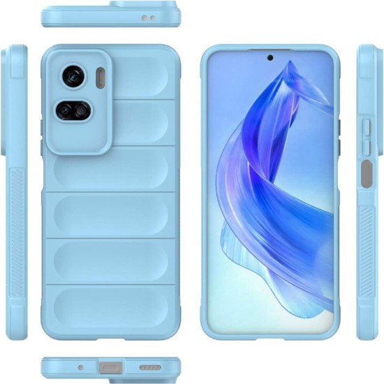 Husa wave, compatibila cu Honor 90 Lite, Grip Anti-Soc, Tpu, Baby Blue