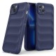 Husa wave, compatibila cu IPhone 14, Grip Anti-Soc, Tpu, Navy Blue