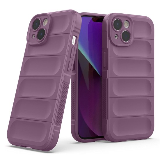 Husa wave, compatibila cu IPhone 15, Grip Anti-Soc, Tpu, Light Purple