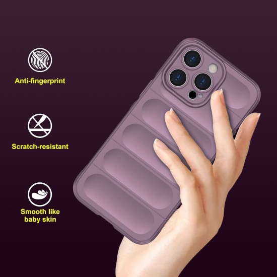 Husa wave, compatibila cu IPhone 14 Pro Max, Grip Anti-Soc, Tpu, Light Purple