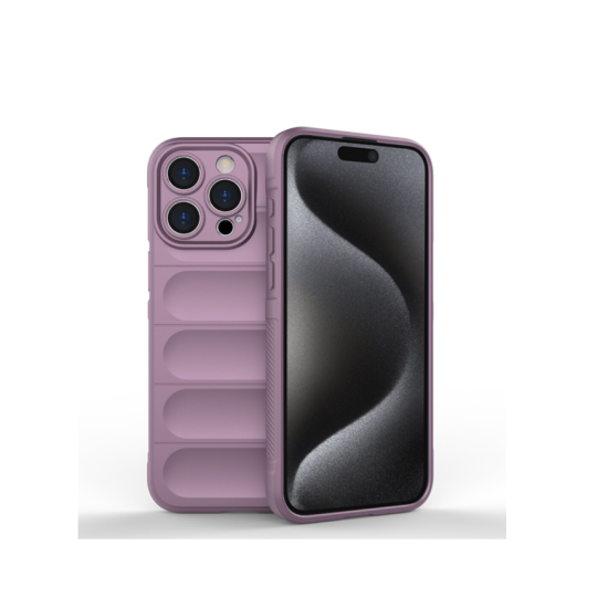 Husa wave, compatibila cu IPhone 14 Pro, Grip Anti-Soc, Tpu, Light Purple