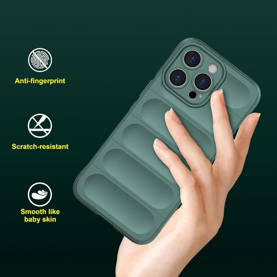 Husa wave, compatibila cu IPhone 15 Pro Max, Grip Anti-Soc, Tpu, Deep Green