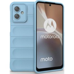Husa wave, compatibila cu Motorola Moto G84, Grip Anti-Soc, Tpu, Baby Blue