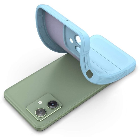 Husa wave, compatibila cu Motorola Moto G34, Grip Anti-Soc, Tpu, Baby Blue