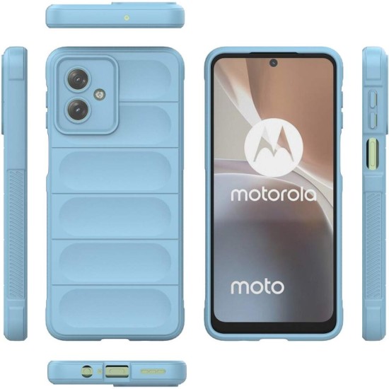 Husa wave, compatibila cu Motorola Moto G34, Grip Anti-Soc, Tpu, Baby Blue