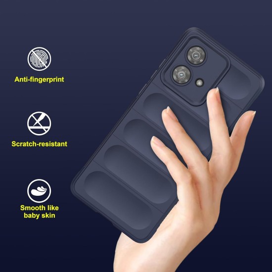 Husa wave, compatibila cu Motorola Moto G34, Grip Anti-Soc, Tpu, Navy Blue