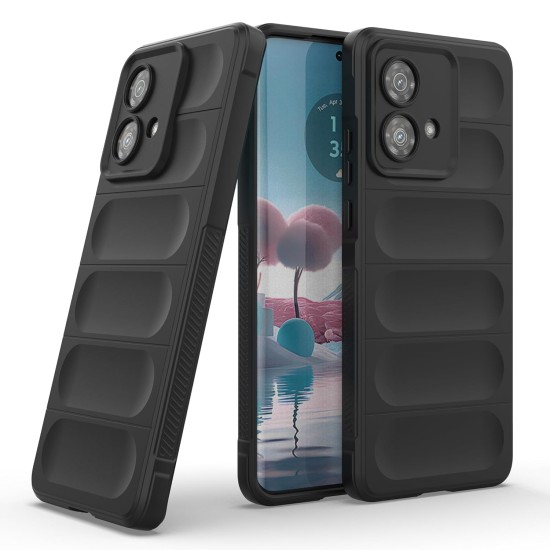 Husa wave, compatibila cu Motorola Moto G34, Grip Anti-Soc, Tpu, Night Black