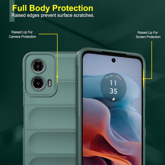 Husa wave, compatibila cu Motorola Moto G34, Grip Anti-Soc, Tpu, Deep Green