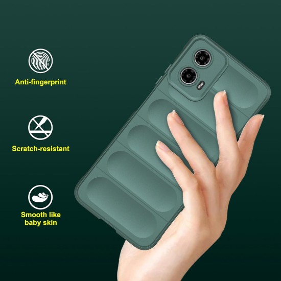 Husa wave, compatibila cu Motorola Moto G34, Grip Anti-Soc, Tpu, Deep Green