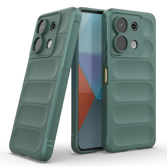 Husa wave, compatibila cu Xiaomi Redmi Note 13 5G, Grip Anti-Soc, Tpu, Deep Green