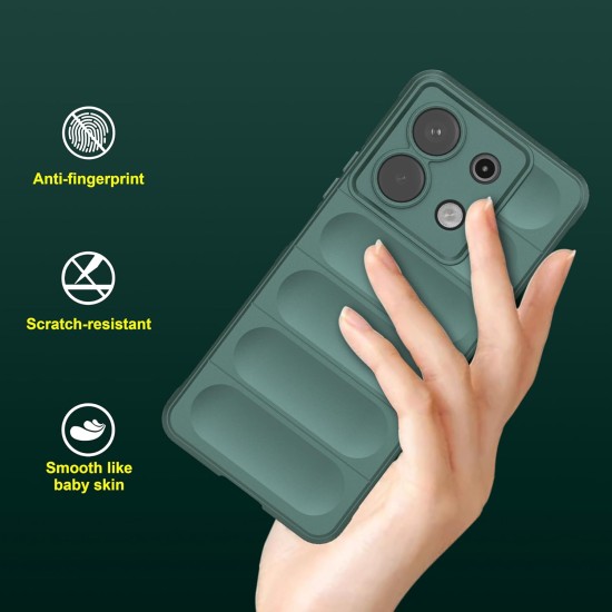 Husa wave, compatibila cu Xiaomi Redmi Note 13 5G, Grip Anti-Soc, Tpu, Deep Green