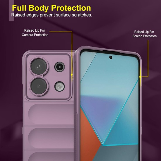 Husa wave, compatibila cu Xiaomi Redmi Note 13 5G, Grip Anti-Soc, Tpu, Night Purple