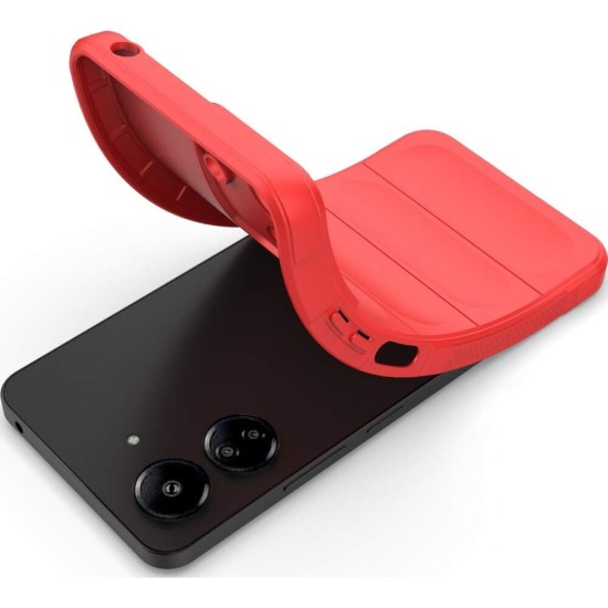 Husa wave, compatibila cu xiaomi redmi 13c, Grip Anti-Soc, Tpu, Pure Red