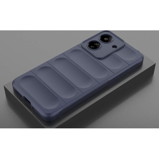 Husa wave, compatibila cu xiaomi redmi 13c, Grip Anti-Soc, Tpu, Navy Blue