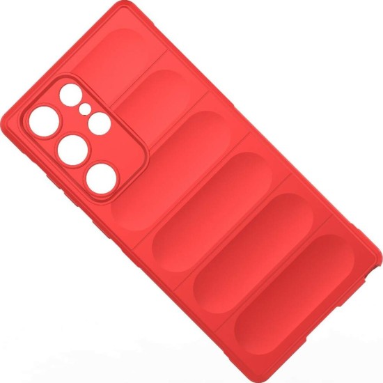 Husa wave, compatibila cu Samsung Galaxy S24 Ultra, Grip Anti-Soc, Tpu, Pure Red