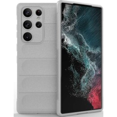 Husa wave, compatibila cu Samsung Galaxy S24 Ultra, Grip Anti-Soc, Tpu, Smoke Gray