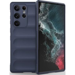 Husa wave, compatibila cu Samsung Galaxy S24 Ultra, Grip Anti-Soc, Tpu, Navy Blue