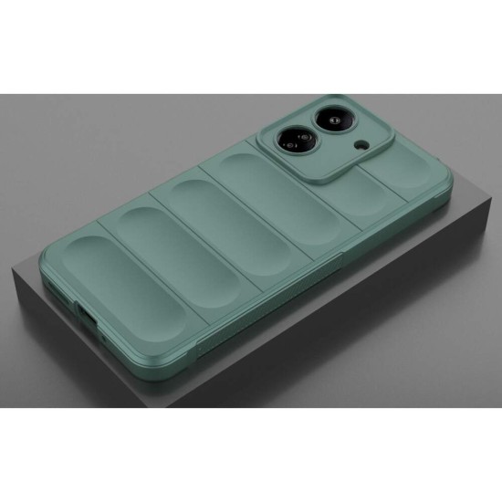 Husa wave, compatibila cu xiaomi redmi 13c, Grip Anti-Soc, Tpu, Deep Green