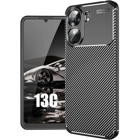 Husa Auto Focus Carbon ALC Mobile, Pentru XIAOMI Redmi 13C - Negru Husa Auto Focus Carbon ALC Mobile, Pentru XIAOMI Redmi 13C - Negru
