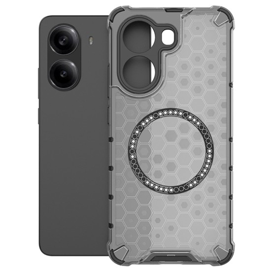 Husa compatibil cu Xiaomi Redmi 13C cu protectie spate si margini anti-soc, Fumuriu – Model Fagure