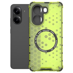 Husa compatibil cu Xiaomi Redmi 13C cu protectie spate si margini anti-soc, Verde – Model Fagure Husa compatibil cu Xiaomi Redmi 13C cu protectie spate si margini anti-soc, Verde – Model Fagure