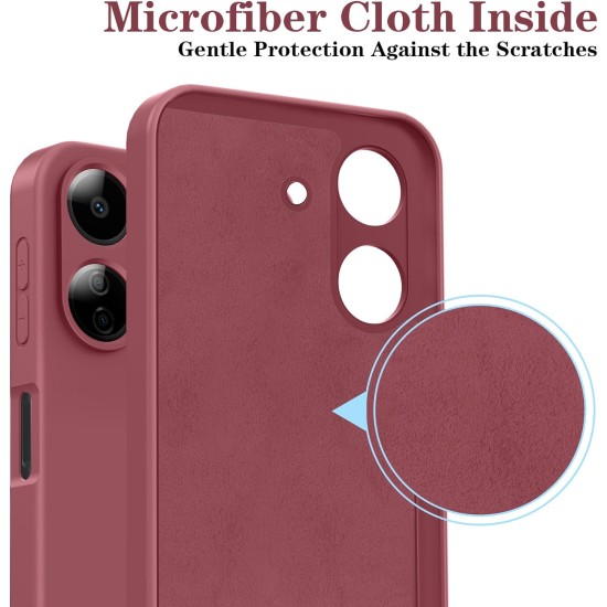 Husa Soft Touch, compatibila cu Xiaomi Redmi 13C, Visiniu Tpu