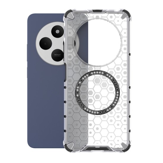 Husa compatibil cu Xiaomi Redmi 14C cu protectie spate si margini anti-soc, Transparent – Model Fagure