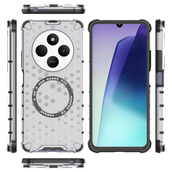 Husa compatibil cu Xiaomi Redmi 14C cu protectie spate si margini anti-soc, Transparent – Model Fagure