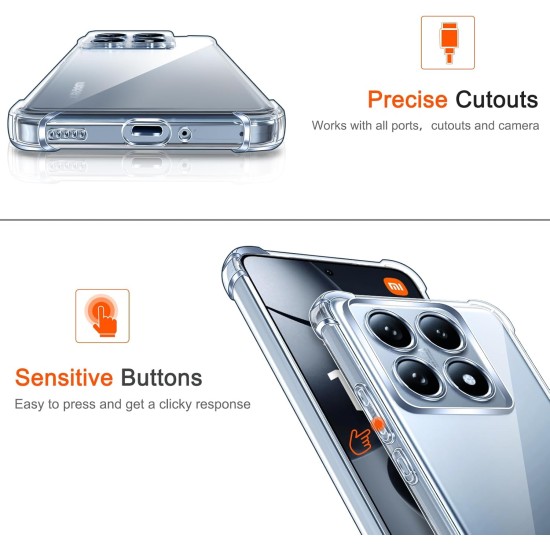 Husa Anti soc, transparenta compatibila cu Xiaomi 14T