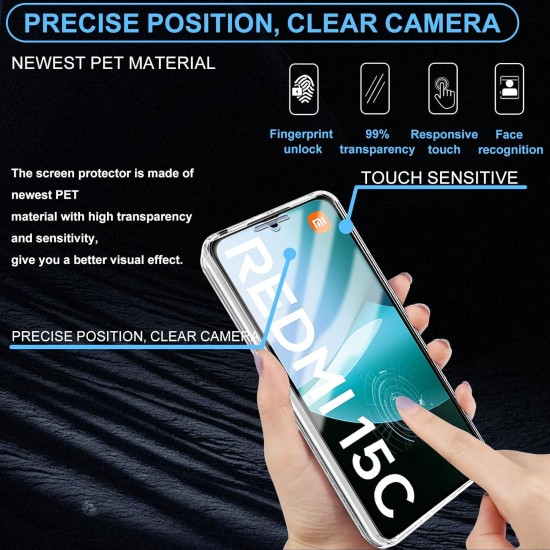 Husa 360 compatibila cu Xiaomi Redmi 15C - V2 Transparent fata si spate