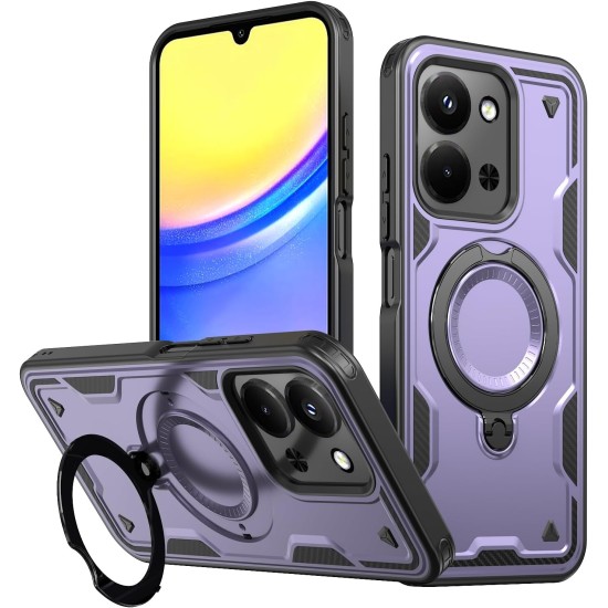 Husa military armour cu inel metalic, ALC MOBILE, compatibila cu Xiaomi Redmi 15C, Mov