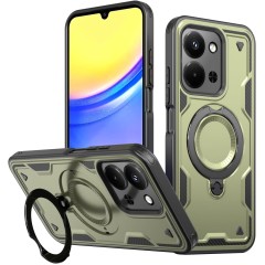 Husa military armour cu inel metalic, ALC MOBILE, compatibila cu Xiaomi Redmi 15C, Verde