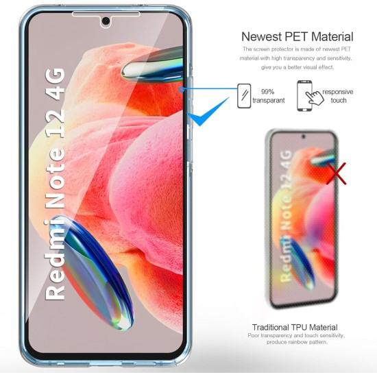 Husa 360 compatibila cu Xiaomi Redmi Note 12 4G - V2 Transparent fata si spate