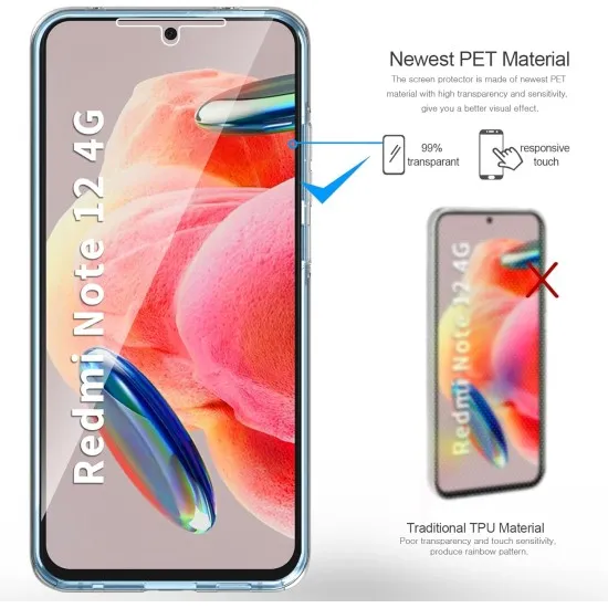 Husa 360 compatibila cu Xiaomi Redmi Note 12 4G - V2 Transparent fata si spate Husa 360 compatibila cu Xiaomi Redmi Note 12 4G - V2 Transparent fata si spate